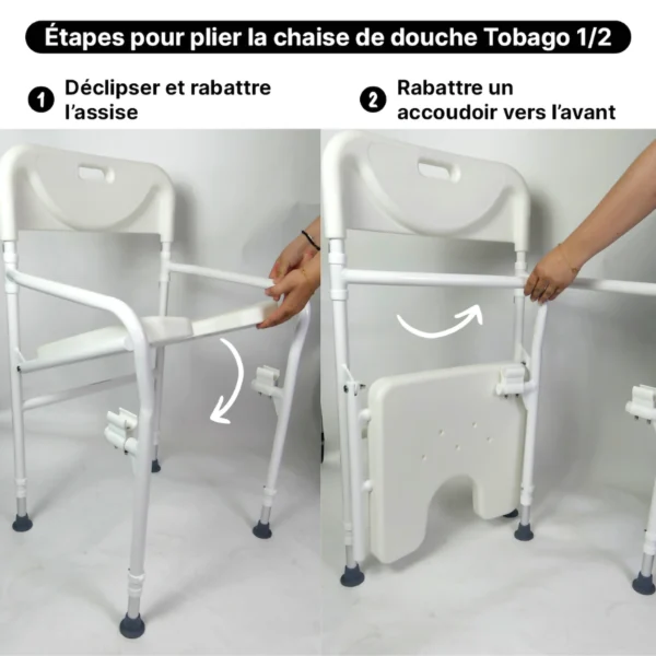 Chaise de douche pliable Tobago – Image 3