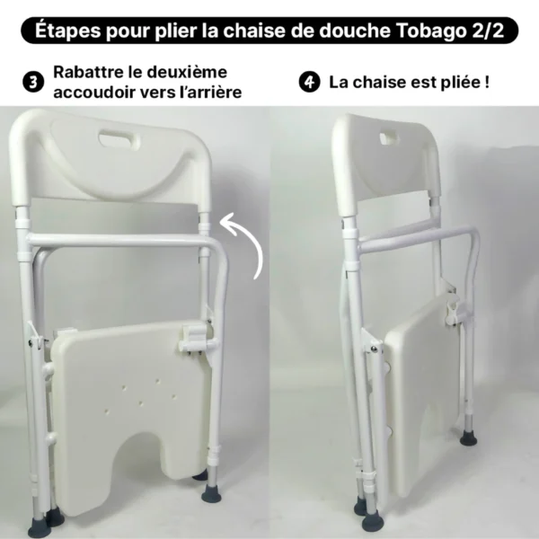 Chaise de douche pliable Tobago – Image 2