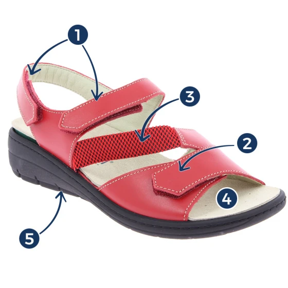 Sandale thérapeutique femme Gaëlle rouge – Image 6