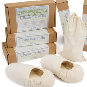 Chaussons chauffants au lin